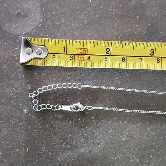 Sterling silver box chain necklace with amethyst heart and moon pendant jewelry - Picture 7 of 7